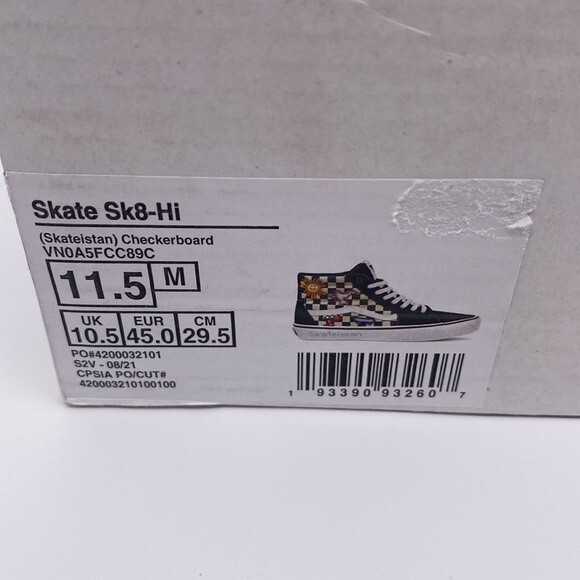 Vans Skateistan x Skate SK8-HI 'Checkerboard' Men's Sneakers - Size: 11.5 - Picture 15 of 16